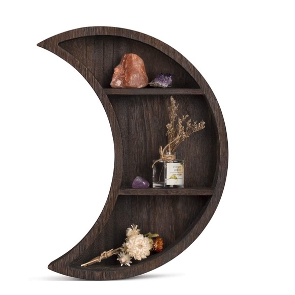 Wall Mounted Moon Shelf Wooden Floating Shelves
